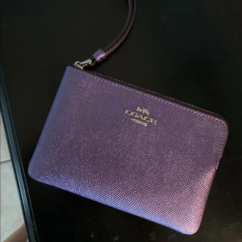 Purple Coach Wristlet